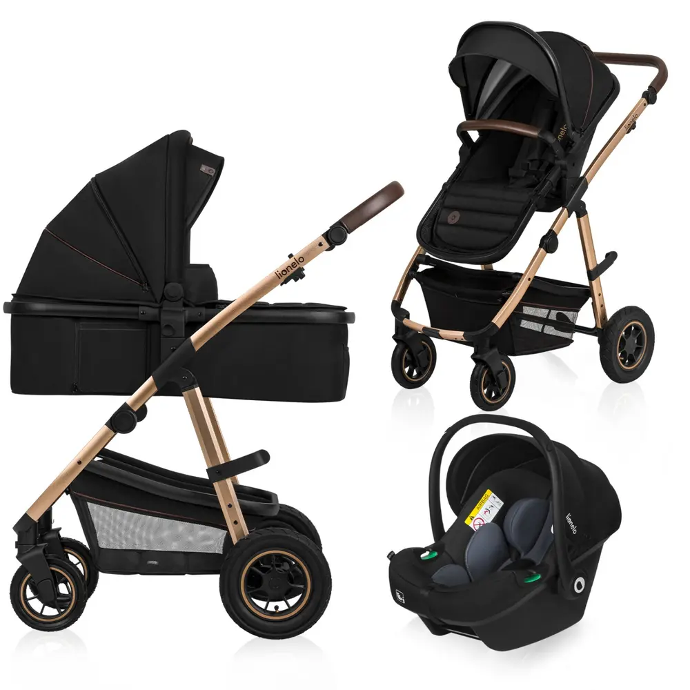 Lionelo Amber 3i1 Duovagn - Black Onyx | Barnvagnar - Barnvagnspaket | BabyMode
