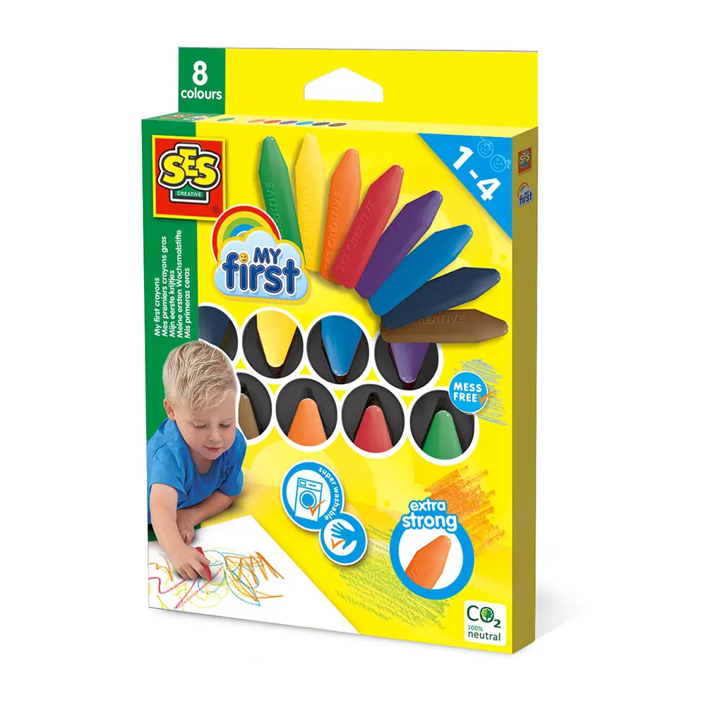 Min Första - Färgkritor 8-pack | Leksaker - Kreativ lek - Färger & markörer | BabyMode
