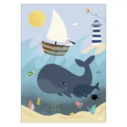 Affisch – Valar och vågor A3 | Barnrum - Inredningsdetaljer - Affischer | BabyMode