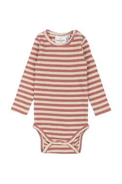 Långärmad Body Fro Uni Rib - Rose Stripe | Kläder - Bodys & overaller - Långärmad body | BabyMode