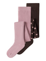 Name It Nina Strumpbyxor 2-Pack - Chocolate Plum