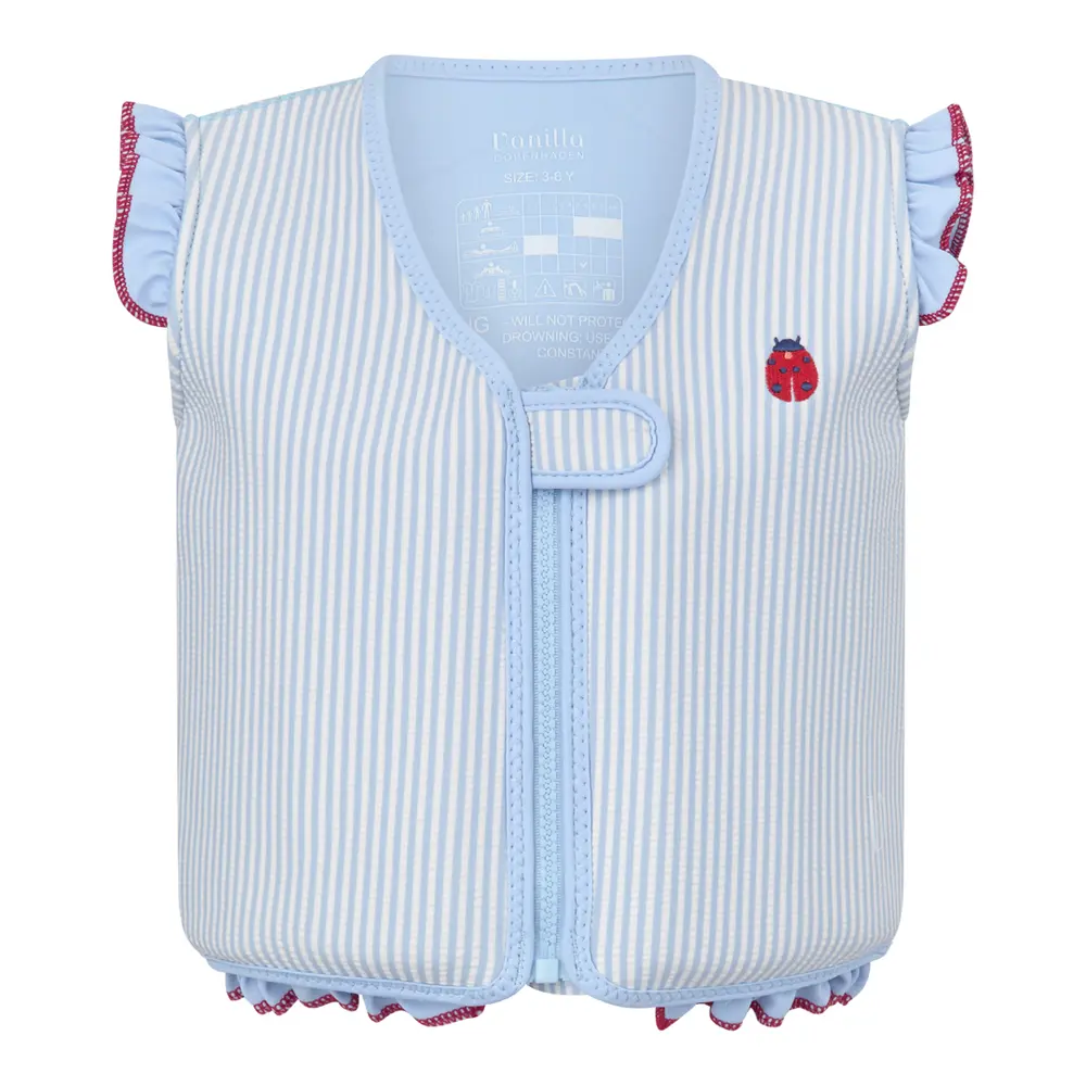 Simväst - Seersucker - Ladybug - Blue - 6-8 ÅR | Barnkläder - Badkläder - Badtillbehör - Badvästar | BabyMode