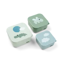 Snacksbox 3-pack Happy Clouds - Green | Baby & Barn - Äta - Barnserviser | BabyMode