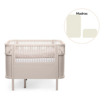 Växasäng 2i1 Baby & Juniorsäng och Madrass till Classic II - Birchbark Rose