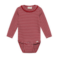 Minymo Långärmad Rib Body - Rio Red