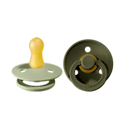 Napp Colour 2-pack Latex Rund 0-6 mån - Sage/Hunter Green | Baby & Barn - Sköta - Nappar | BabyMode