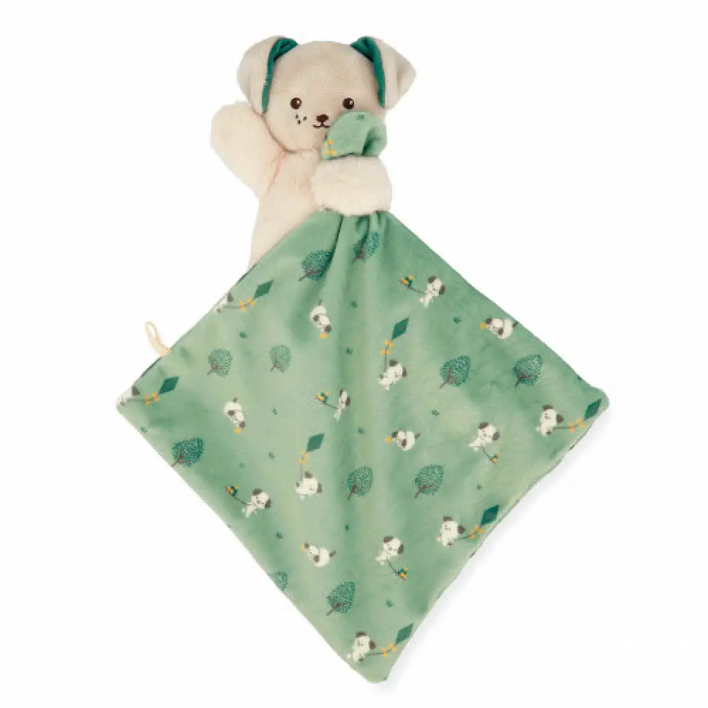 Doudou Dog Green | Leksaker - Nallebjörnar & gosedjur - Snuttefiltar | BabyMode