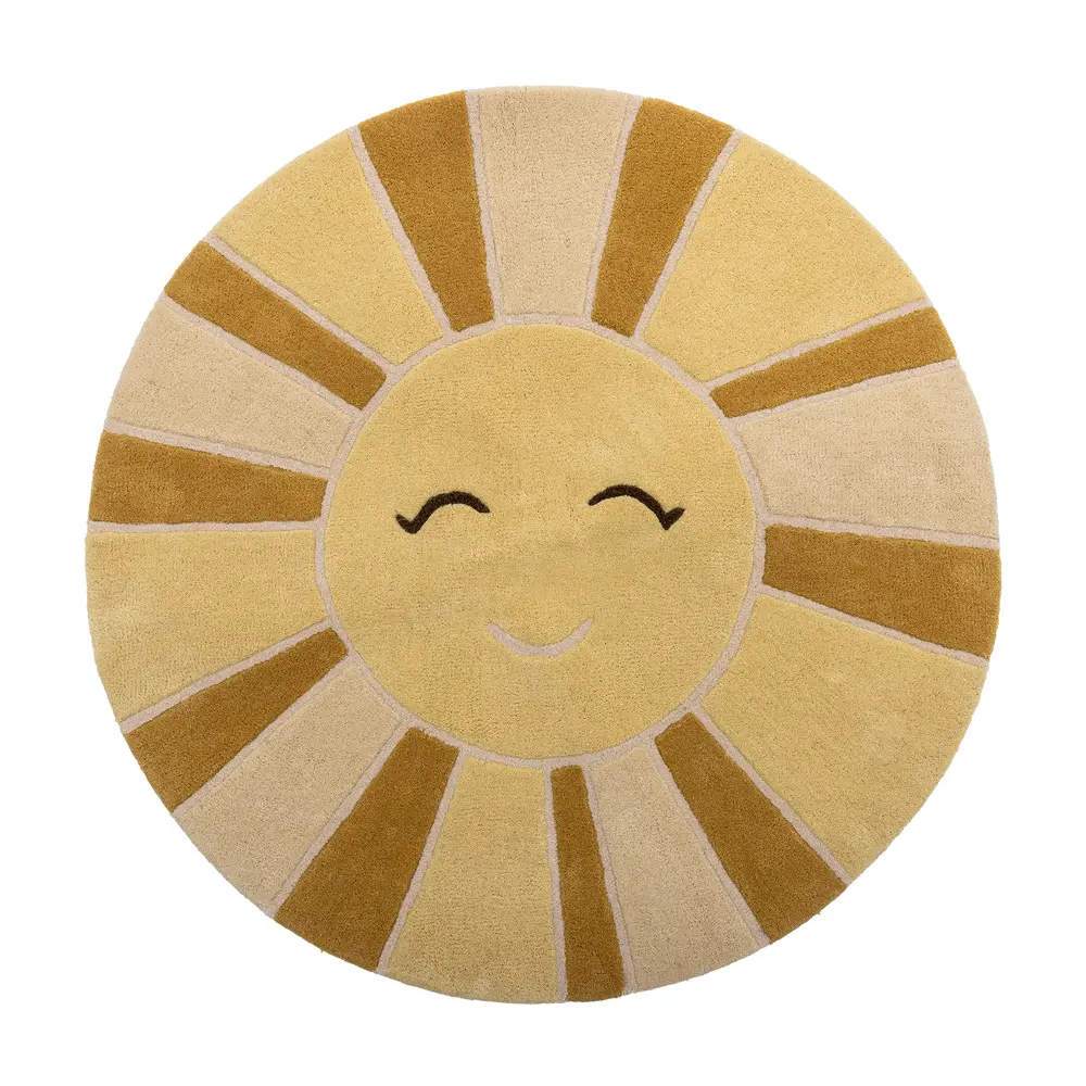 Bloomingville Mini Sun Ullmatta - Gul | Barnrum - Inredningsdetaljer - Mattor | BabyMode