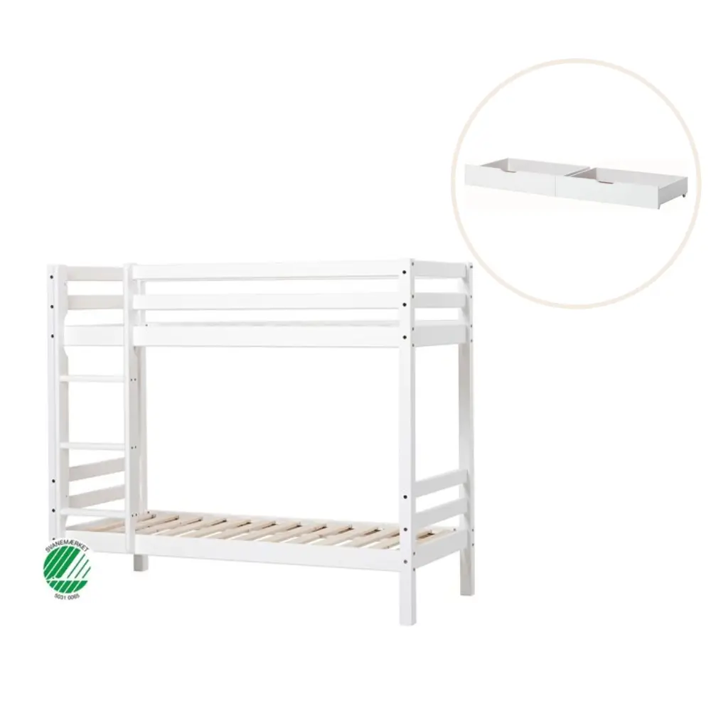 ECO Dream våningssäng vit, med lådsats | Barnrum - Barnrumspaket | BabyMode