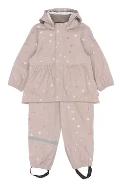 Regnkläder Glitter PU m. Hängslen - Bow Foil AOP | Barnkläder - Ytterplagg - Regnkläder | BabyMode