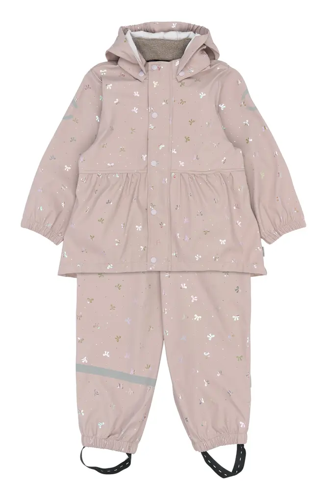 Regnkläder Glitter PU m. Hängslen - Bow Foil AOP - 80 | Barnkläder - Ytterplagg - Regnkläder | BabyMode