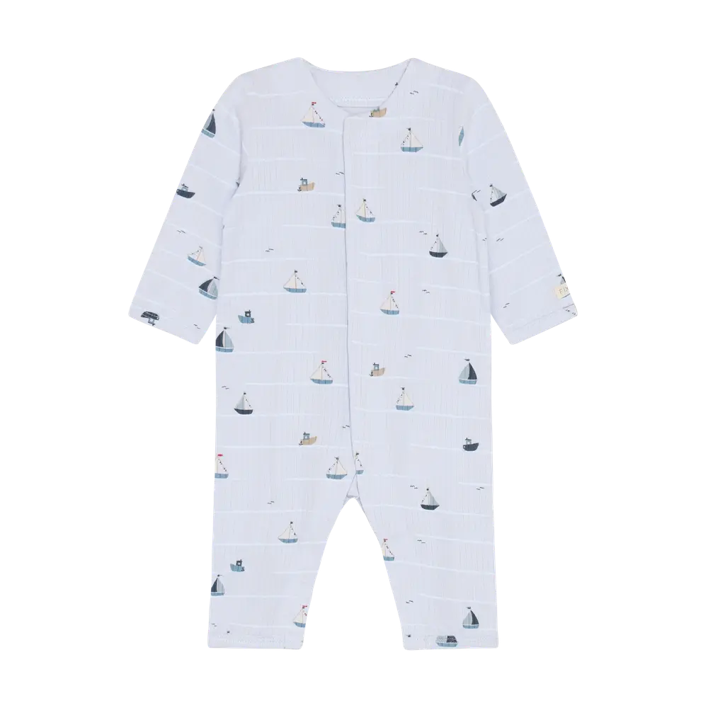 Rib Jumpsuit - Arctic Ice - 68 | Barnkläder - Bodys & overaller - Jumpsuit utan fot | BabyMode