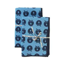 2 pak håndklæde 70x140 med æbler Blue | Baby & Barn - Sköta - Badrockar, ponchos & badlakan | BabyMode
