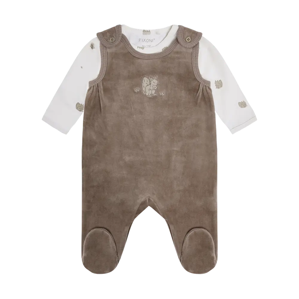 Fixoni Set m. Body och Velour Romper - Mountain Trail - 56