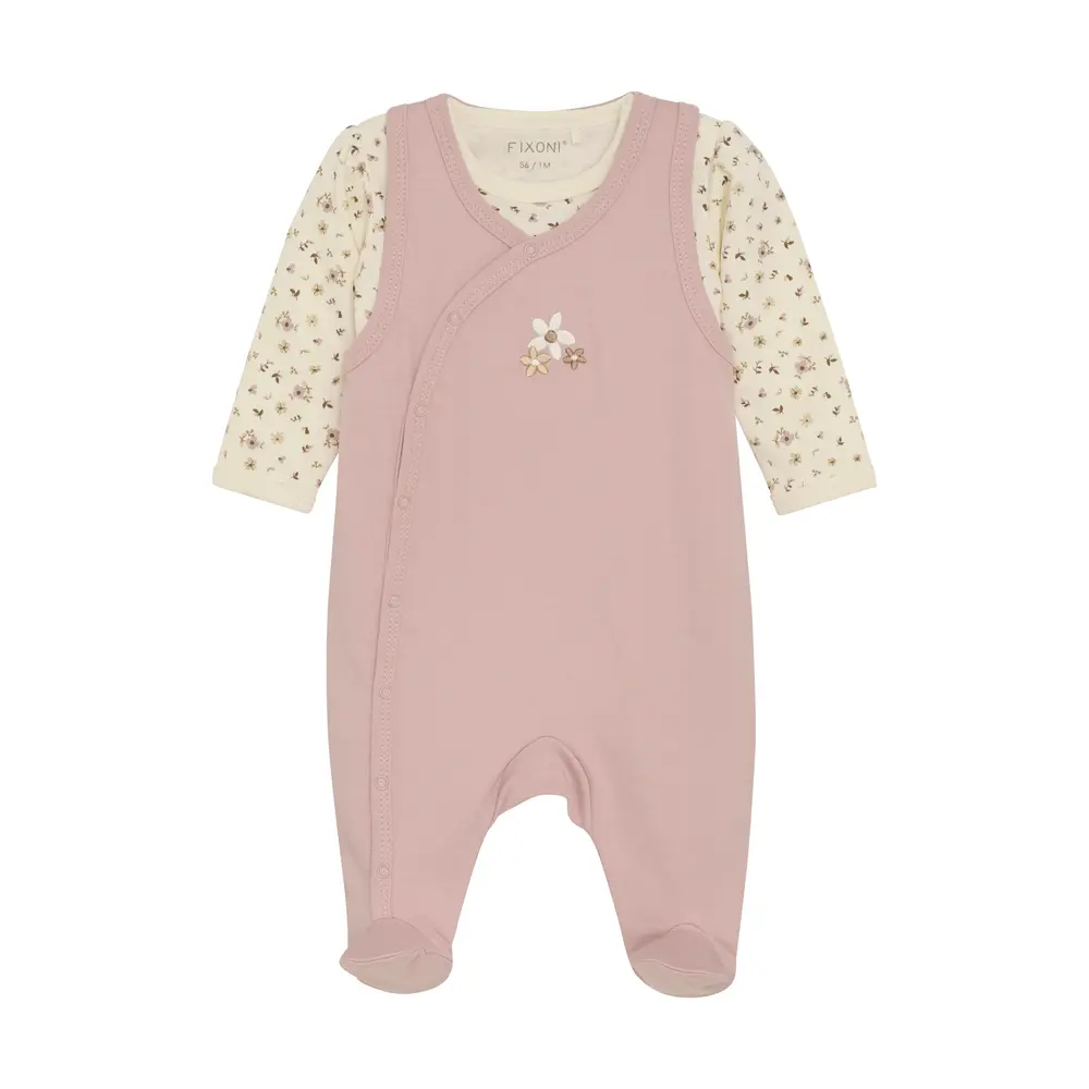 Set Body med Sparkdräkt - Shadow Gray - 50 | Barnkläder - Bodys & overaller - Jumpsuit med fot | BabyMode