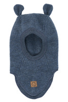 Mikk-Line Ull balaklava Med Öron - Blue Melange
