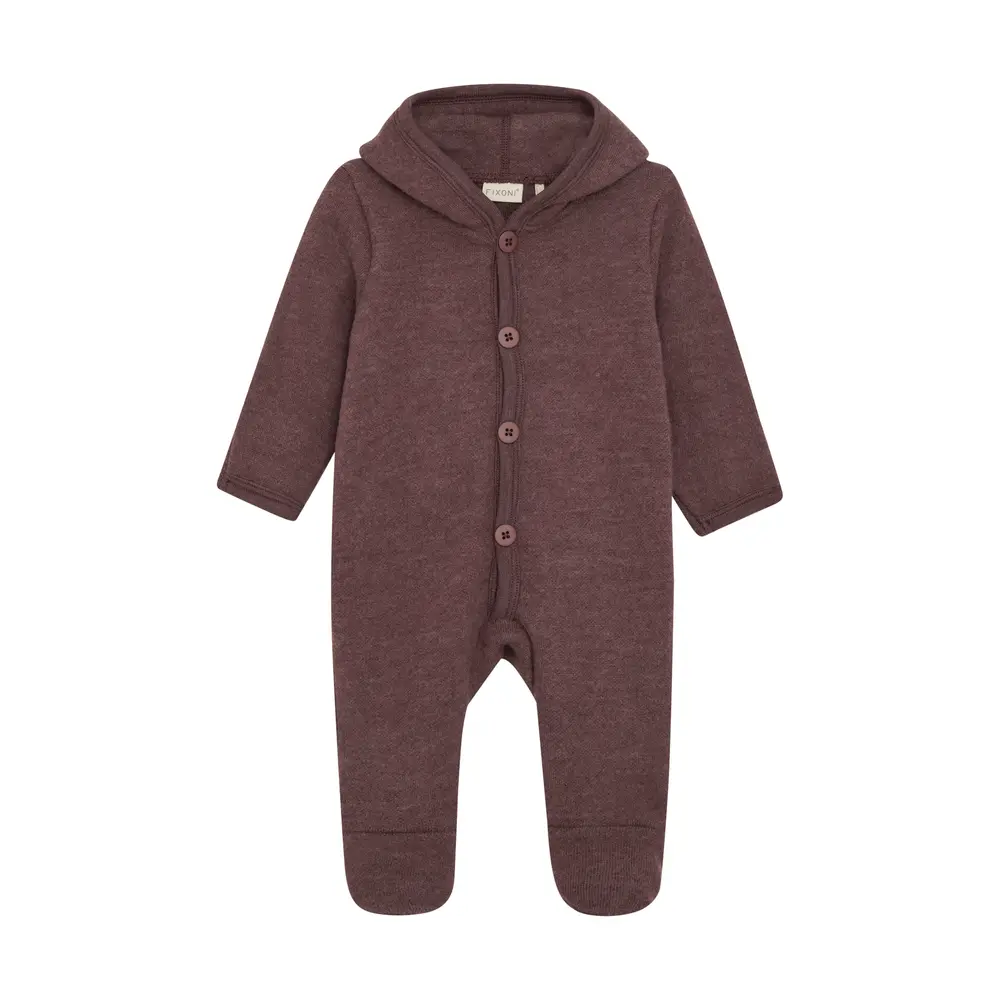 Hush Babyoverall Ull Dark Grey Melange - Huckleberry Melange - 62 | Barnkläder - Ull - Ulloveraller | BabyMode