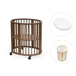 Sleepi mini inkl. madrass, lakan och spjälskydd – Warm brown | Barnrum | BabyMode