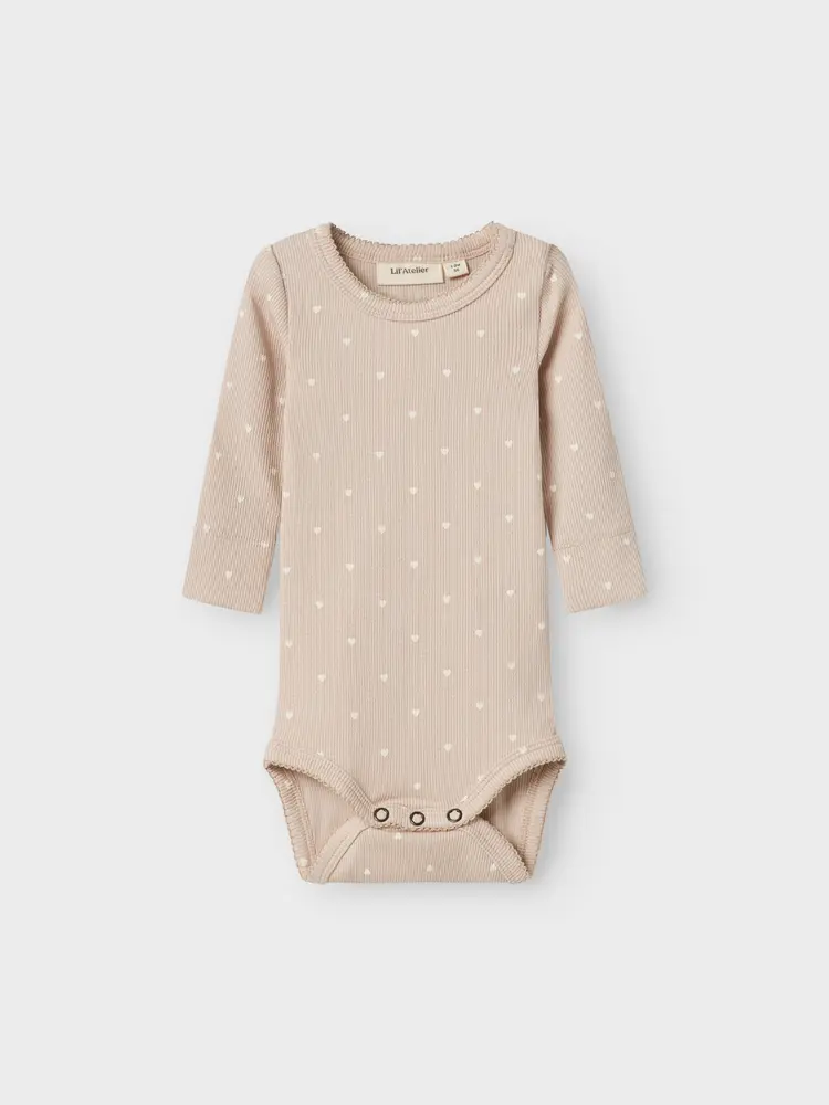 Lil Atelier Gago Långärmad Body Slim - Gray Morning - 86 | Barnkläder - Bodys & overaller - Långärmad body | BabyMode