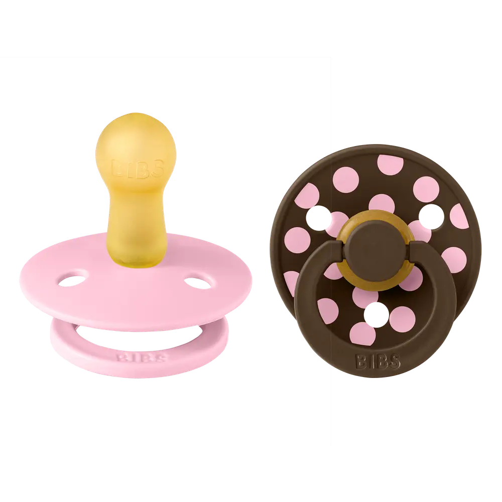 Studio Colour Napp 2-pack Polka Latex Str 2 - Baby Pink/Mocha | Baby & Barn - Sköta - Nappar | BabyMode