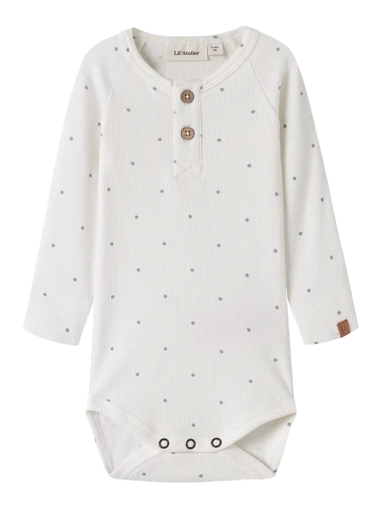 Lil' Atelier Gago Kip Långärmad Slim Body - Coconut Milk - 74