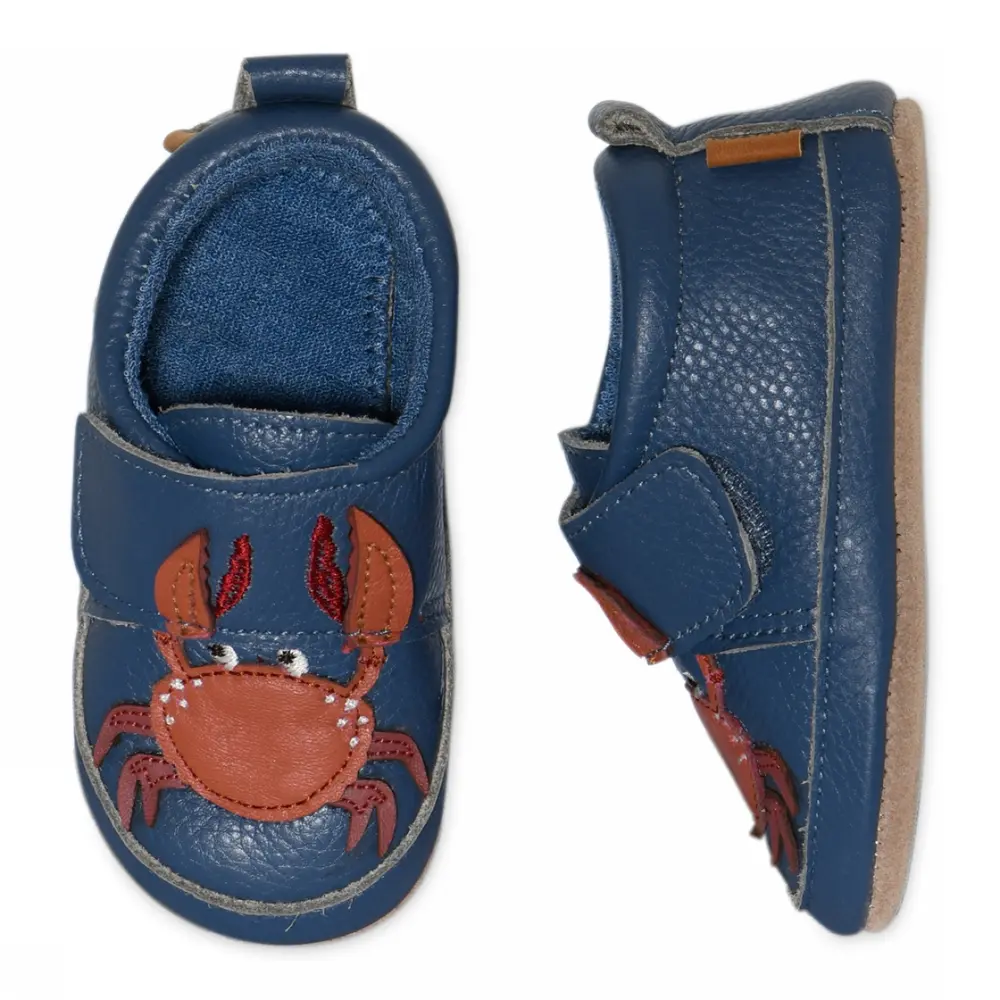 Krabba Lädertofflor - Blue Shadow - 23/24 | Barnskor - Inneskor & tofflor - Tofflor | BabyMode