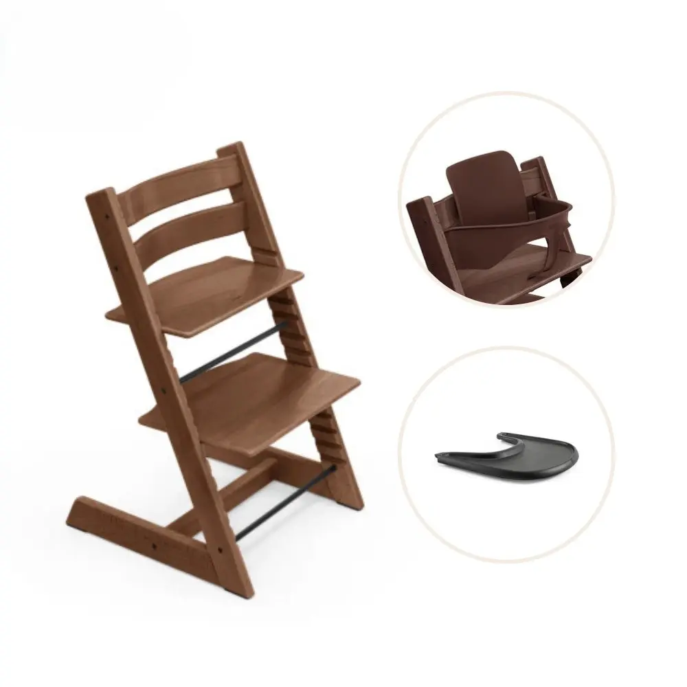 Stokke® Tripp Trapp Stol Inkl. Babyset & Bricka - Warm Brown | Baby & Barn - Äta - Barnstolar & tillbehör - Barnstolar med tillbehör | BabyMode