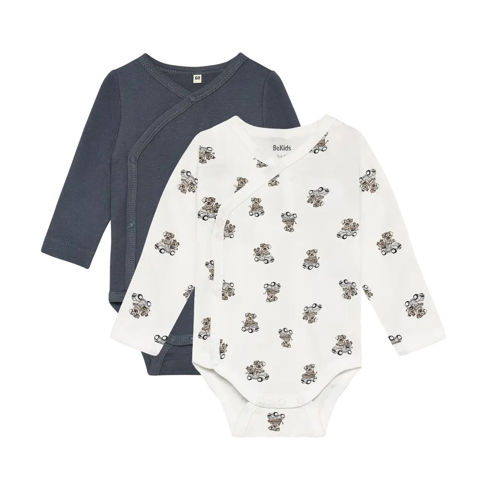 BeKids Långärmad Wrap Body 2-Pack - Turbulence - 50