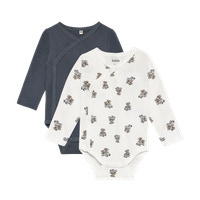 BeKids Långärmad Wrap Body 2-Pack - Turbulence