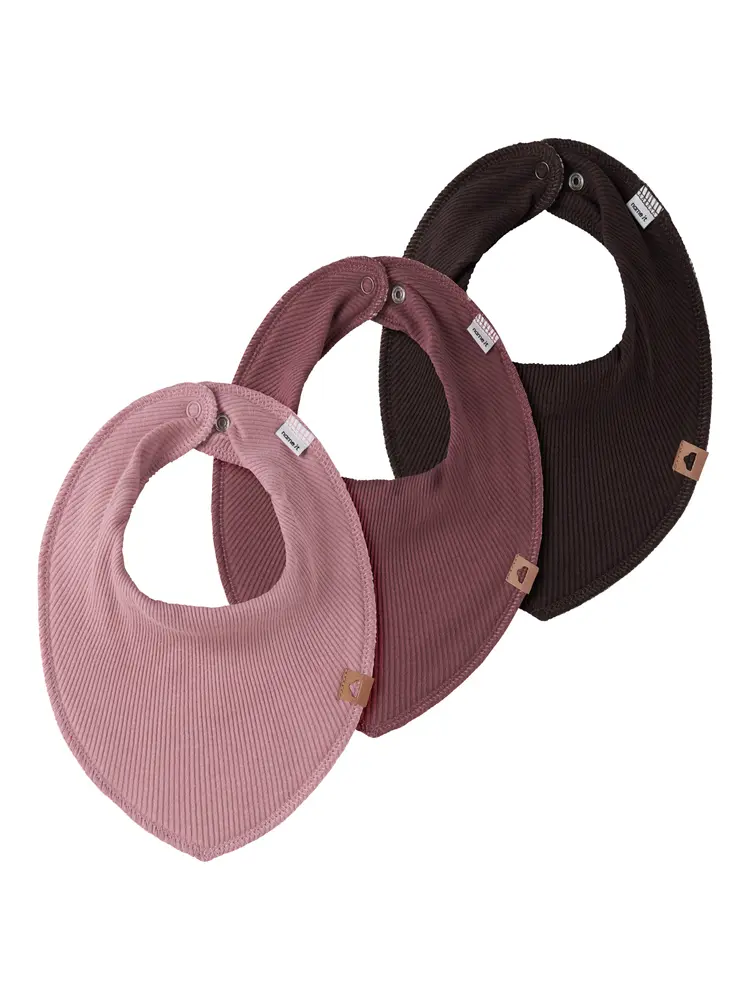 Name It Yvette Rib Bib 3-Pack - Lilas - ONE SIZE