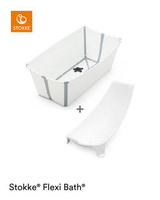 Stokke Flexi Bath White + Flexi Bath Stöd Till Nyfödd