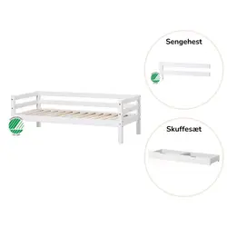 ECO Dream Juniorsäng vit, med sänggrind och lådsats | Barnrum | BabyMode