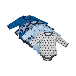 Långärmad Body 4-pack - Blue | Kläder - Bodys & overaller - Långärmad body | BabyMode
