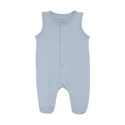 Jumpsuit med Fot - Solid - Zen Blue | Kläder - Prematurkläder | BabyMode