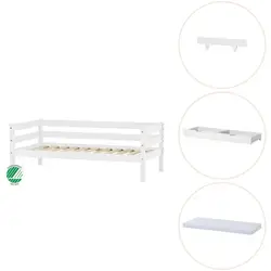 ECO Comfort Juniorsäng vit, med sänggrind, lådsats och madrass | Barnrum | BabyMode