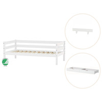ECO Comfort Juniorsäng vit, med sänggrind och lådsats