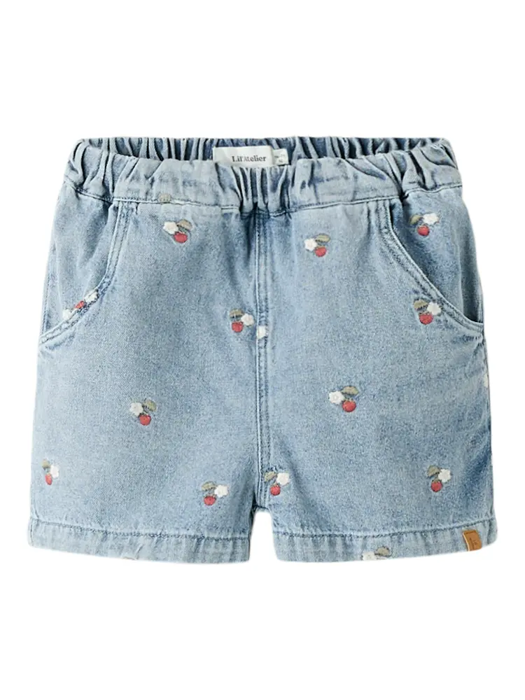 Lil Atelier Funda Shorts - Medium Blue Denim - 104 | Barnkläder - Underdelar - Shorts | BabyMode