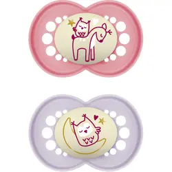 Original Night 6-16m - Silikon Pink | Baby & Barn - Sköta - Nappar | BabyMode