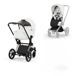 Cybex Priam Duovagn - Style - Off White/Rosegold | Barnvagnar | BabyMode