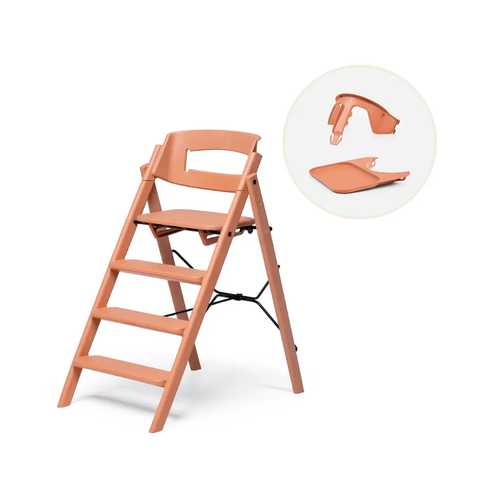 Klapp matstol i återvunnen plast inkl. bygel och bricka - Terracotta pink | Baby & Barn - Äta - Barnstolar & tillbehör - Barnstolar med tillbehör | BabyMode