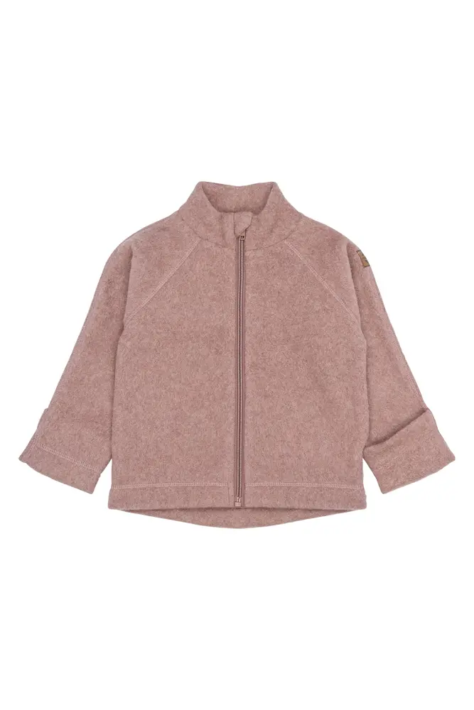 Bomullsfleecejacka - Burlwood Melange - 122 | Barnkläder - Ytterplagg - Softshell & fleece - Fleece | BabyMode