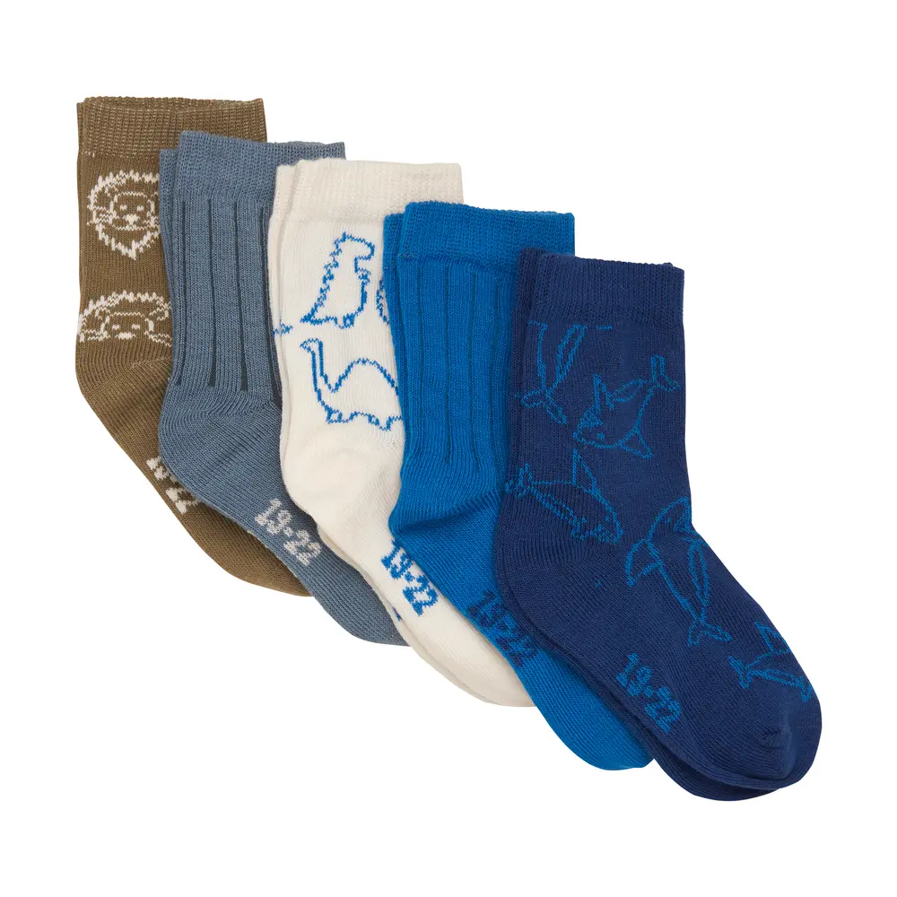 Mönstrade Strumpor 5-pack - Deep Water - 19/22 | Barnkläder - Strumpor & strumpbyxor - Strumpor | BabyMode