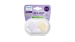 Philips Avent Ultra Start, 0–2 m, ljusrosa/ljusgul | Baby & Barn - Sköta - Nappar | BabyMode