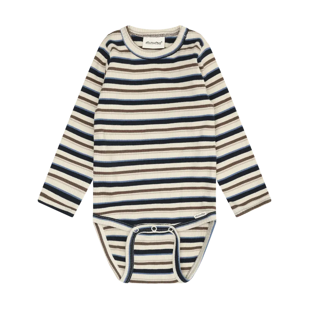 Minymo Långärmad Rib Body - Dark Sapphire - 56