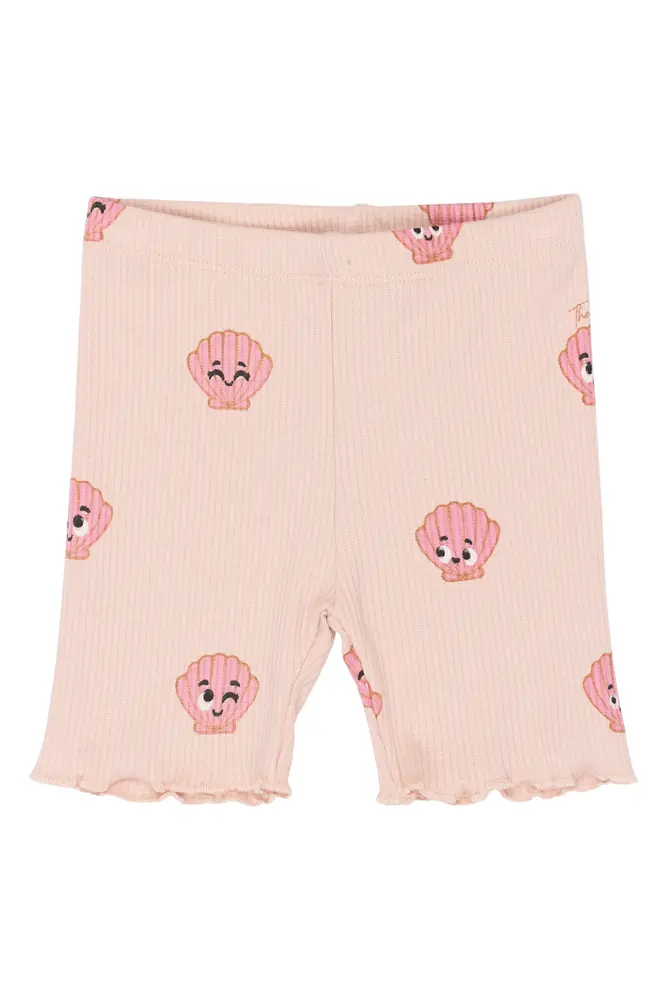 Tinker Rib Shorts - Peach Whip AOP - 86 | Barnkläder - Underdelar - Shorts | BabyMode