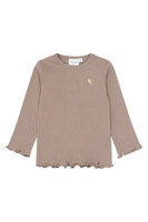 The New Siblings Yania Långärmad Rib T-Shirt - Taupe Gray TN
