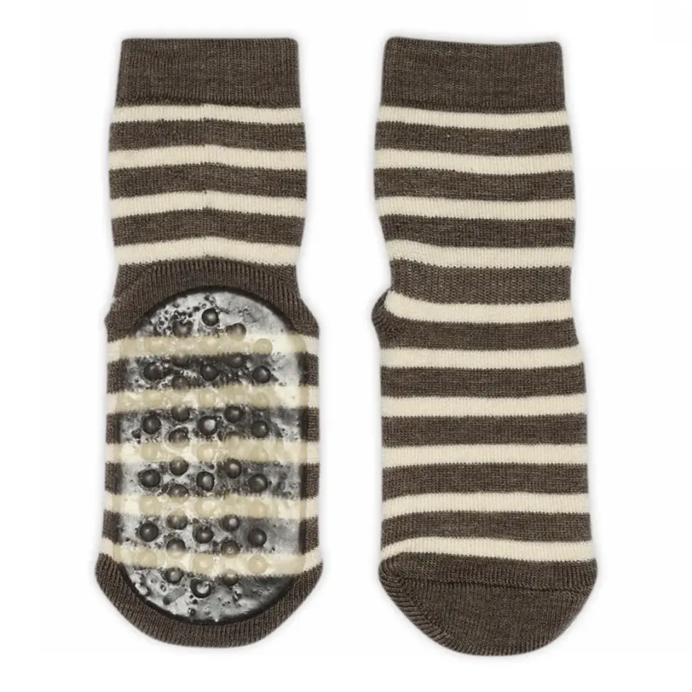 Strumpor Anti-slip Elis - Brown Melange - 22/24
