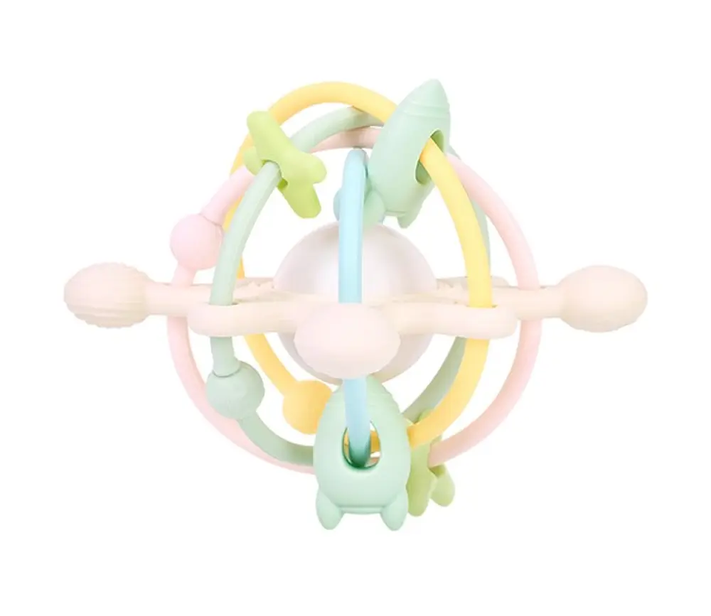 Aktivitetsleksak Silikonleksak med Skallror - Pastel | Leksaker - Babyleksaker - Bitringar & skallror | BabyMode