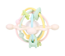 Aktivitetsleksak Silikonleksak med Skallror - Pastel