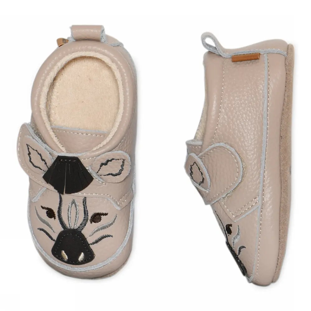 Zebra Lädertofflor - Oxford Tan - 24/25 | Barnskor - Inneskor & tofflor - Tofflor | BabyMode